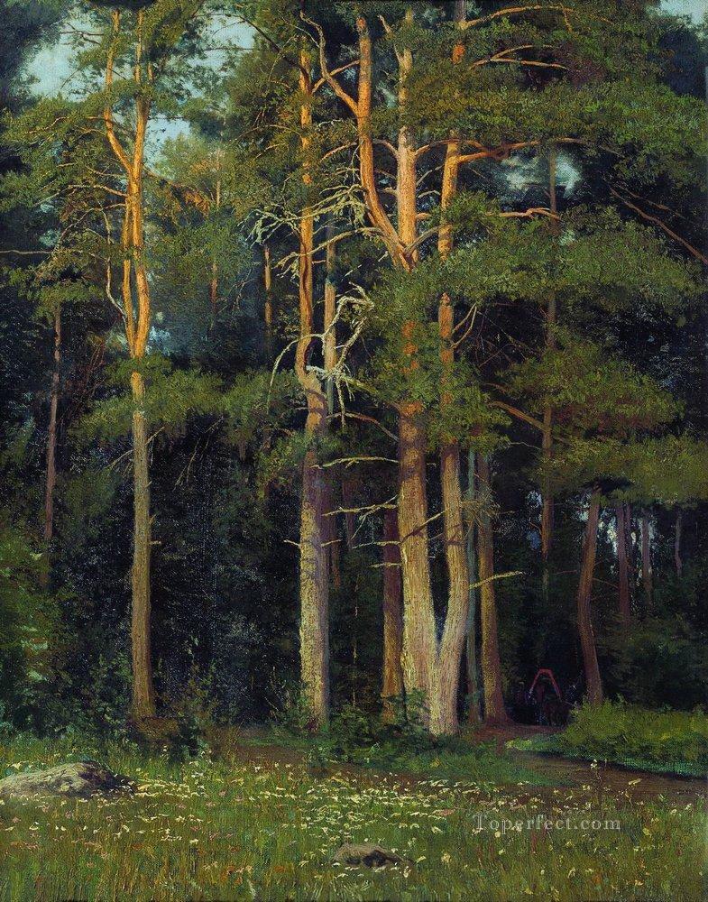 bosque de pinos en ligovo 1895 paisaje clásico Ivan Ivanovich Pintura al óleo